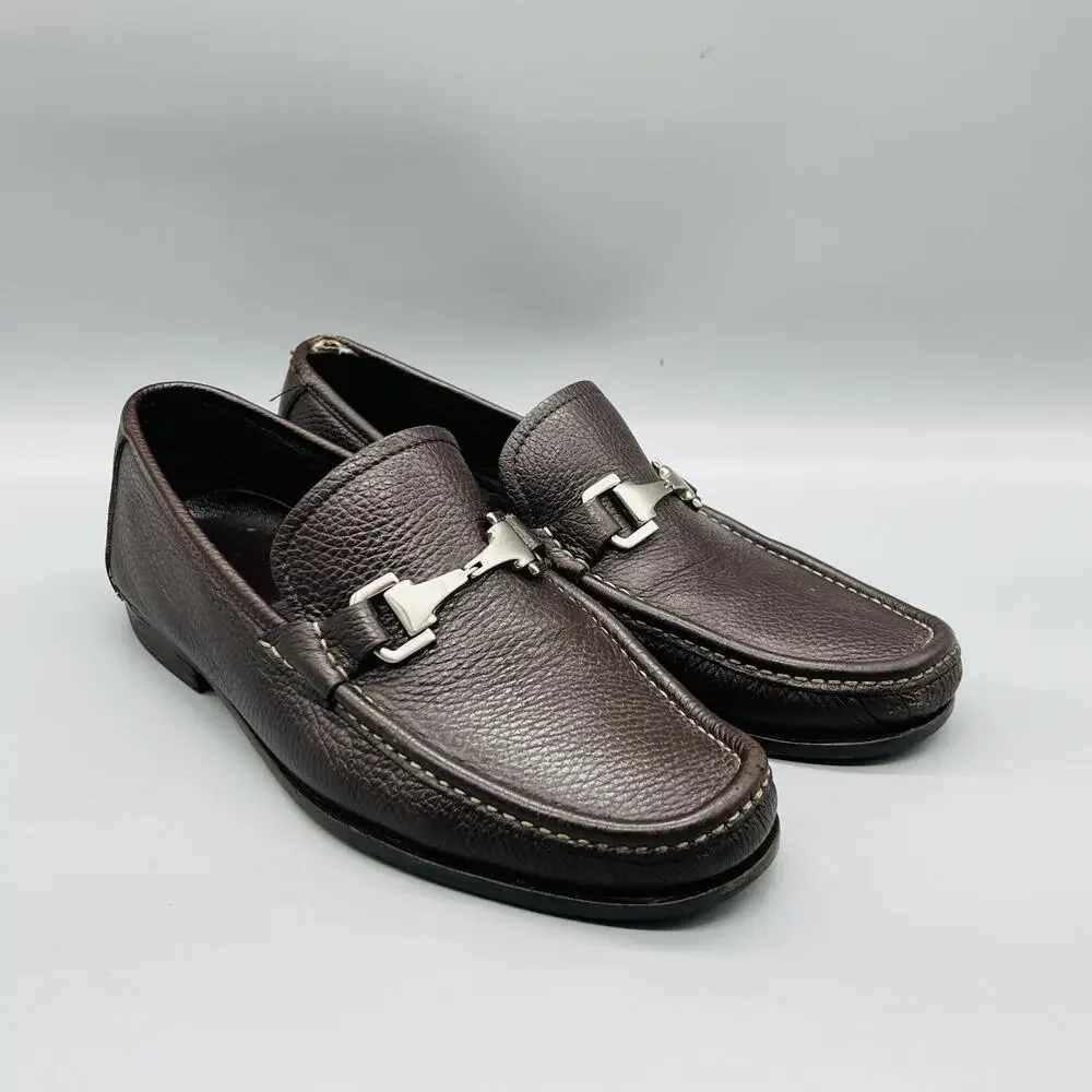 Allen Edmonds Shoes Men 9.5 Brown Leather Firenze Horsebit Loafers Slip On